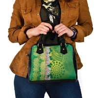 Cook Islands Tiare Maori With Conch Shell Shoulder Handbag Pasifika Fest Polynesian Tattoo Green