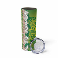 Cook Islands Tiare Maori With Conch Shell Skinny Tumbler Pasifika Fest Polynesian Tattoo Green