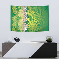 Cook Islands Tiare Maori With Conch Shell Tapestry Pasifika Fest Polynesian Tattoo Green