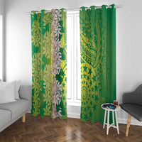 Cook Islands Tiare Maori With Conch Shell Window Curtain Pasifika Fest Polynesian Tattoo Green