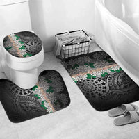 Cook Islands Tiare Maori With Conch Shell Bathroom Set Pasifika Fest Polynesian Tattoo Black LT14 Mat Set Only (3 pcs) One Size Black - Polynesian Pride