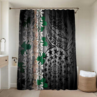 Cook Islands Tiare Maori With Conch Shell Bathroom Set Pasifika Fest Polynesian Tattoo Black LT14 Shower Curtain Only Black - Polynesian Pride