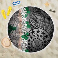 Cook Islands Tiare Maori With Conch Shell Beach Blanket Pasifika Fest Polynesian Tattoo Black LT14 One Size 150cm Black - Polynesian Pride