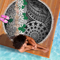 Cook Islands Tiare Maori With Conch Shell Beach Blanket Pasifika Fest Polynesian Tattoo Black LT14 - Polynesian Pride