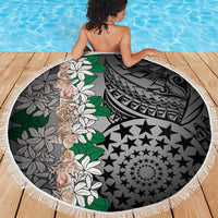 Cook Islands Tiare Maori With Conch Shell Beach Blanket Pasifika Fest Polynesian Tattoo Black LT14 - Polynesian Pride