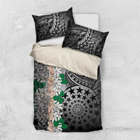 Cook Islands Tiare Maori With Conch Shell Bedding Set Pasifika Fest Polynesian Tattoo Black