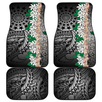 Cook Islands Tiare Maori With Conch Shell Car Mats Pasifika Fest Polynesian Tattoo Black