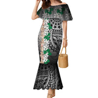Cook Islands Tiare Maori With Conch Shell Family Matching Mermaid Dress and Hawaiian Shirt Pasifika Fest Polynesian Tattoo Black