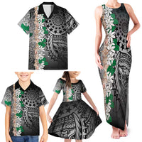 Cook Islands Tiare Maori With Conch Shell Family Matching Tank Maxi Dress and Hawaiian Shirt Pasifika Fest Polynesian Tattoo Black