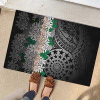 Cook Islands Tiare Maori With Conch Shell Rubber Doormat Pasifika Fest Polynesian Tattoo Black LT14 - Polynesian Pride