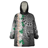 Cook Islands Tiare Maori With Conch Shell Wearable Blanket Hoodie Pasifika Fest Polynesian Tattoo Black LT14 One Size Black - Polynesian Pride