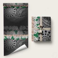 Cook Islands Tiare Maori With Conch Shell Wrapping Paper Pasifika Fest Polynesian Tattoo Black