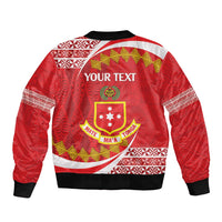 Personalised Kolisi Tonga College Atele Bomber Jacket Mate Maa Tonga 142 Years Anniversary