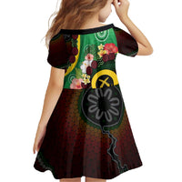 Long God Yumi Stanap Vanuatu Family Matching Summer Maxi Dress and Hawaiian Shirt Tropical Flowers Aboriginal Pattern