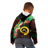 Long God Yumi Stanap Vanuatu Kid Hoodie Tropical Flowers Aboriginal Pattern LT14 - Polynesian Pride