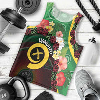 Long God Yumi Stanap Vanuatu Men Tank Top Tropical Flowers Aboriginal Pattern