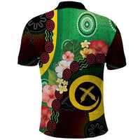Long God Yumi Stanap Vanuatu Polo Shirt Tropical Flowers Aboriginal Pattern LT14 - Polynesian Pride