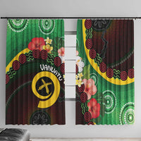 Long God Yumi Stanap Vanuatu Window Curtain Tropical Flowers Aboriginal Pattern