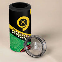 Tamtam Drum Vanuatu 4 in 1 Can Cooler Tumbler Boar Tusk Aboriginal Flag Style