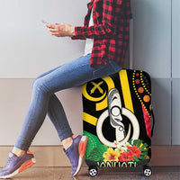 Tamtam Drum Vanuatu Luggage Cover Boar Tusk Aboriginal Flag Style LT14 - Polynesian Pride