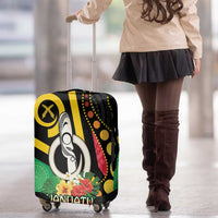 Tamtam Drum Vanuatu Luggage Cover Boar Tusk Aboriginal Flag Style LT14 - Polynesian Pride