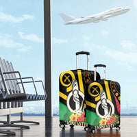 Tamtam Drum Vanuatu Luggage Cover Boar Tusk Aboriginal Flag Style LT14 - Polynesian Pride