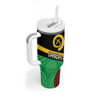 Tamtam Drum Vanuatu Tumbler With Handle Boar Tusk Aboriginal Flag Style