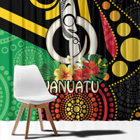 Tamtam Drum Vanuatu Window Curtain Boar Tusk Aboriginal Flag Style