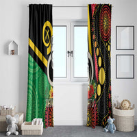 Tamtam Drum Vanuatu Window Curtain Boar Tusk Aboriginal Flag Style