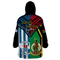 Vanuatu And West Papua Wearable Blanket Hoodie Coat Of Arms Mix Flag Style LT14 - Polynesian Pride