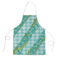 Hawaii Jade Vine Lei Apron Aloha Palaka Motif - Turquoise - Polynesian Pride