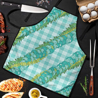Hawaii Jade Vine Lei Apron Aloha Palaka Motif - Turquoise - Polynesian Pride