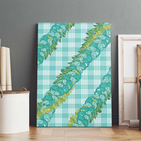 Hawaii Jade Vine Lei Canvas Wall Art Aloha Palaka Motif - Turquoise - Polynesian Pride