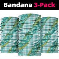 Hawaii Jade Vine Lei Neck Gaiter Aloha Palaka Motif - Turquoise - Polynesian Pride