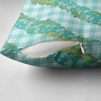 Hawaii Jade Vine Lei Pillow Cover Aloha Palaka Motif - Turquoise - Polynesian Pride