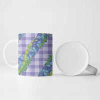 Hawaii Jade Vine Lei Ceramic Mug Aloha Palaka Motif - Purple - Polynesian Pride