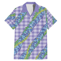 Hawaii Jade Vine Lei Family Matching Mermaid Dress and Hawaiian Shirt Aloha Palaka Motif - Purple - Polynesian Pride