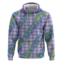 Hawaii Jade Vine Lei Hoodie Aloha Palaka Motif - Purple - Polynesian Pride
