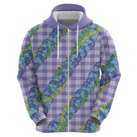 Hawaii Jade Vine Lei Hoodie Aloha Palaka Motif - Purple - Polynesian Pride