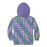 Hawaii Jade Vine Lei Kid Hoodie Aloha Palaka Motif - Purple - Polynesian Pride