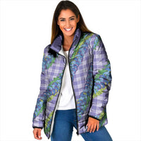 Hawaii Jade Vine Lei Padded Jacket Aloha Palaka Motif - Purple - Polynesian Pride