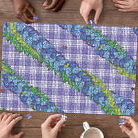 Hawaii Jade Vine Lei Puzzle Aloha Palaka Motif - Purple - Polynesian Pride