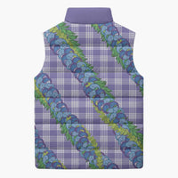 Hawaii Jade Vine Lei Sleeveless Puffer Jacket Aloha Palaka Motif - Purple - Polynesian Pride