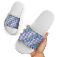 Hawaii Jade Vine Lei Slide Sandals Aloha Palaka Motif - Purple - Polynesian Pride