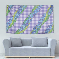 Hawaii Jade Vine Lei Tapestry Aloha Palaka Motif - Purple - Polynesian Pride