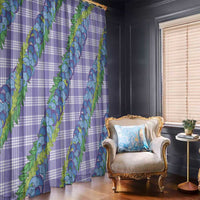 Hawaii Jade Vine Lei Window Curtain Aloha Palaka Motif - Purple - Polynesian Pride