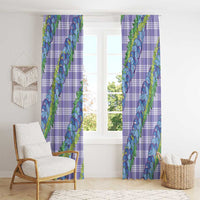 Hawaii Jade Vine Lei Window Curtain Aloha Palaka Motif - Purple - Polynesian Pride