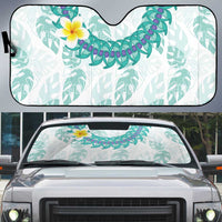 Jade Vine Lei Hawaii Auto Sun Shade Aloha Seamless Tropical Leaves - Polynesian Pride