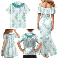 Jade Vine Lei Hawaii Family Matching Mermaid Dress and Hawaiian Shirt Aloha Seamless Tropical Leaves - Polynesian Pride