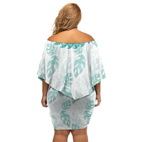 Jade Vine Lei Hawaii Family Matching Off Shoulder Short Dress and Hawaiian Shirt Aloha Seamless Tropical Leaves - Polynesian Pride